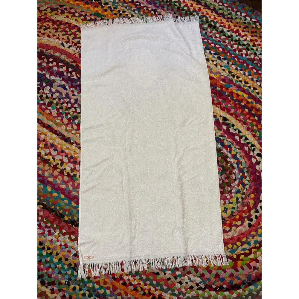 Vintage Mid Century Cannon White Gold H Crest Hollywood Regency Royale Towel